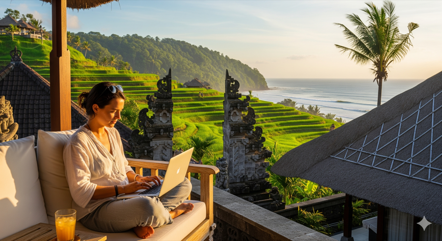 Working from a villa in Bali