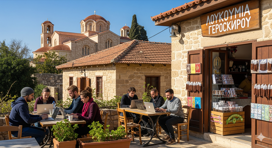 Working remotely from a café